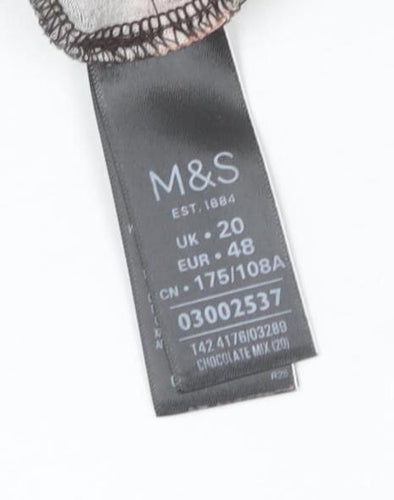 Marks and Spencer Women’s Brown Tie Dye Ruched Bodycon Dress Size 20
