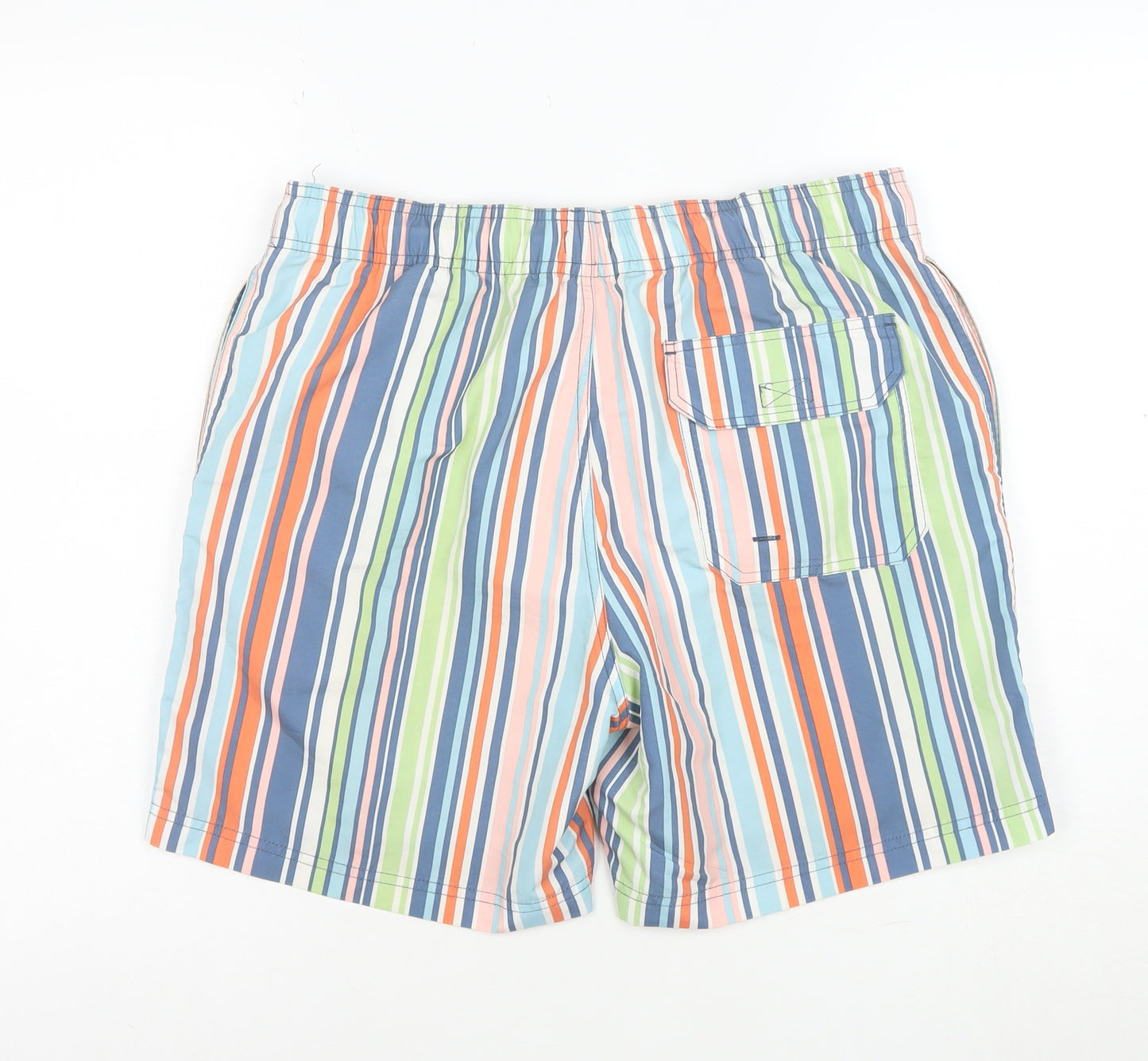 Howick Men's Multicoloured Striped Swim Shorts M Quick Dry Polyester