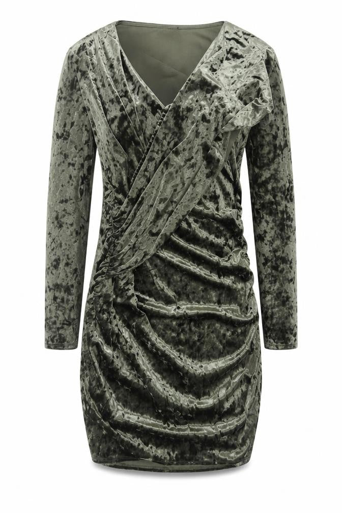ASOS Women’s Green Velvet Bodycon Dress Size 16 Long Sleeve Partywear