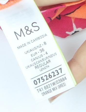 Marks and Spencer Women's Multicoloured Floral Cotton Camisole Top Size 8