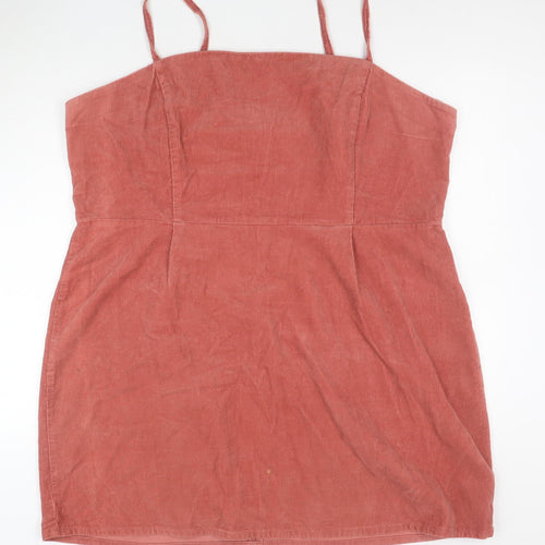 ASOS Women’s Pink Corduroy Pinafore Dress Size 22 Zip Adjustable Straps