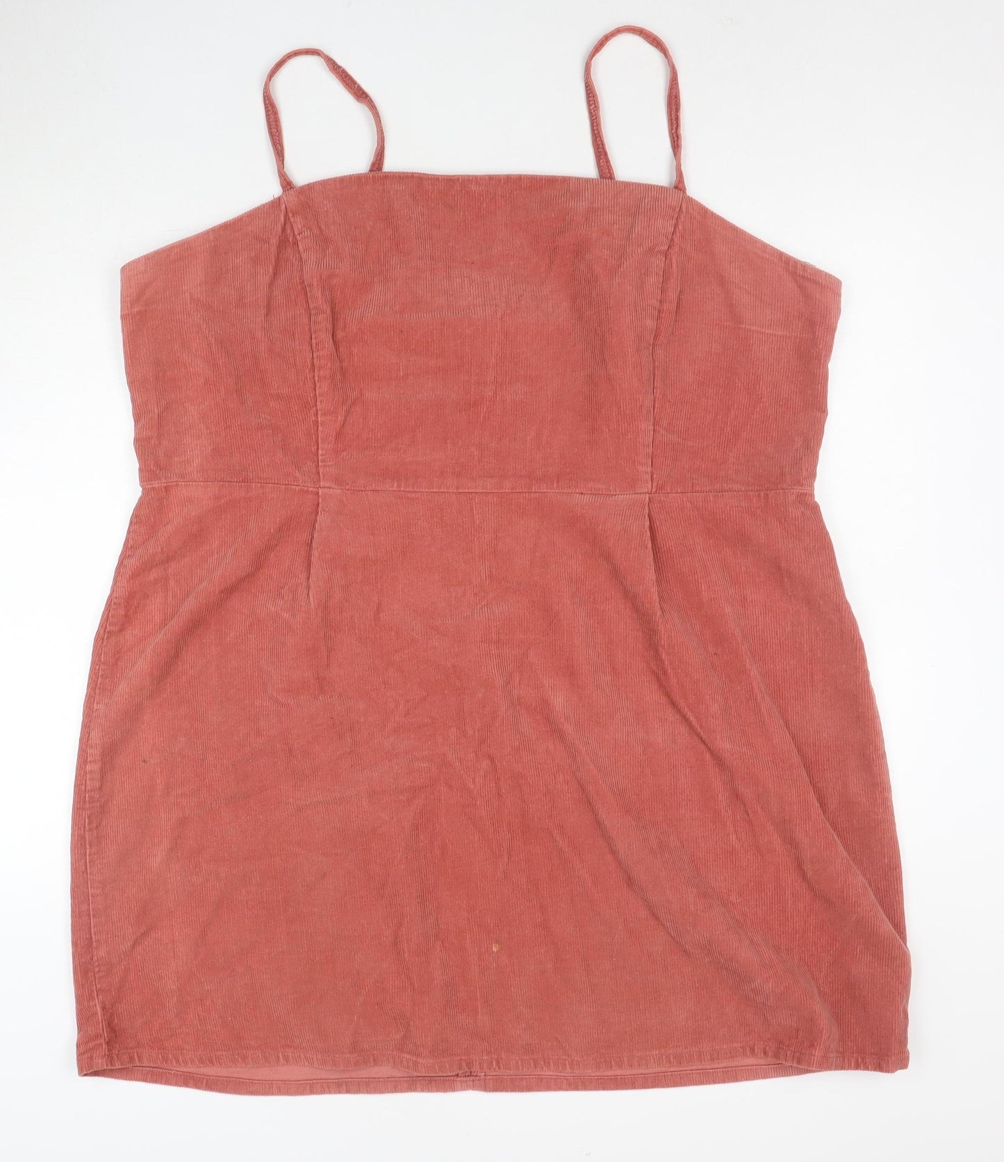 ASOS Women’s Pink Corduroy Pinafore Dress Size 22 Zip Adjustable Straps