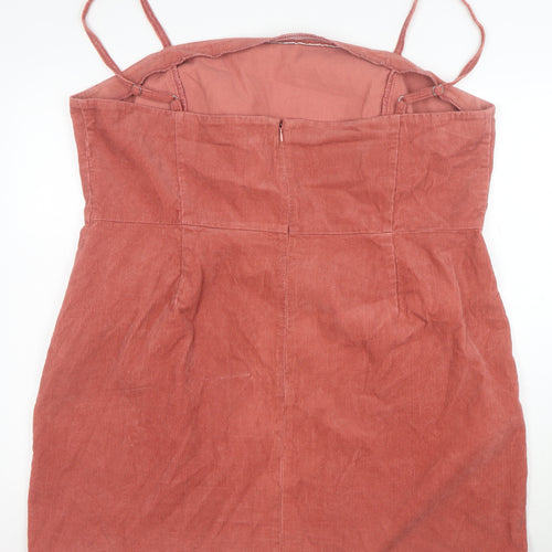 ASOS Women’s Pink Corduroy Pinafore Dress Size 22 Zip Adjustable Straps