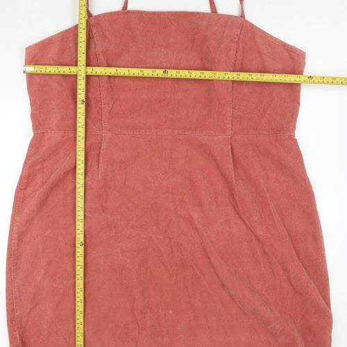ASOS Women’s Pink Corduroy Pinafore Dress Size 22 Zip Adjustable Straps