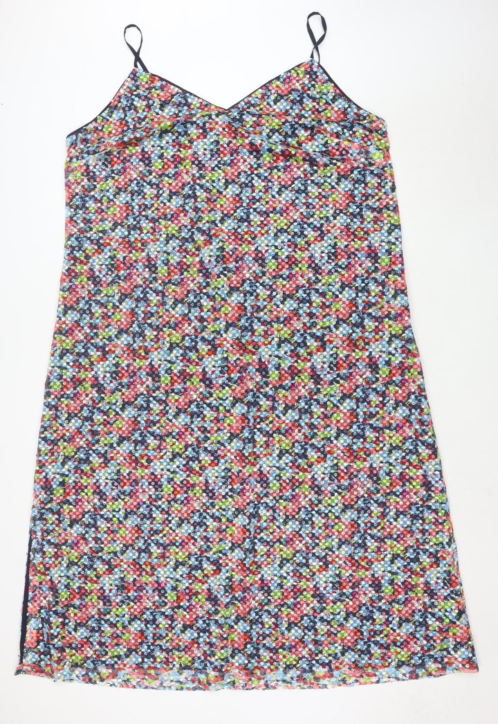 Marks and Spencer Women’s Multicoloured Floral Sequin Slip Dress Size 24