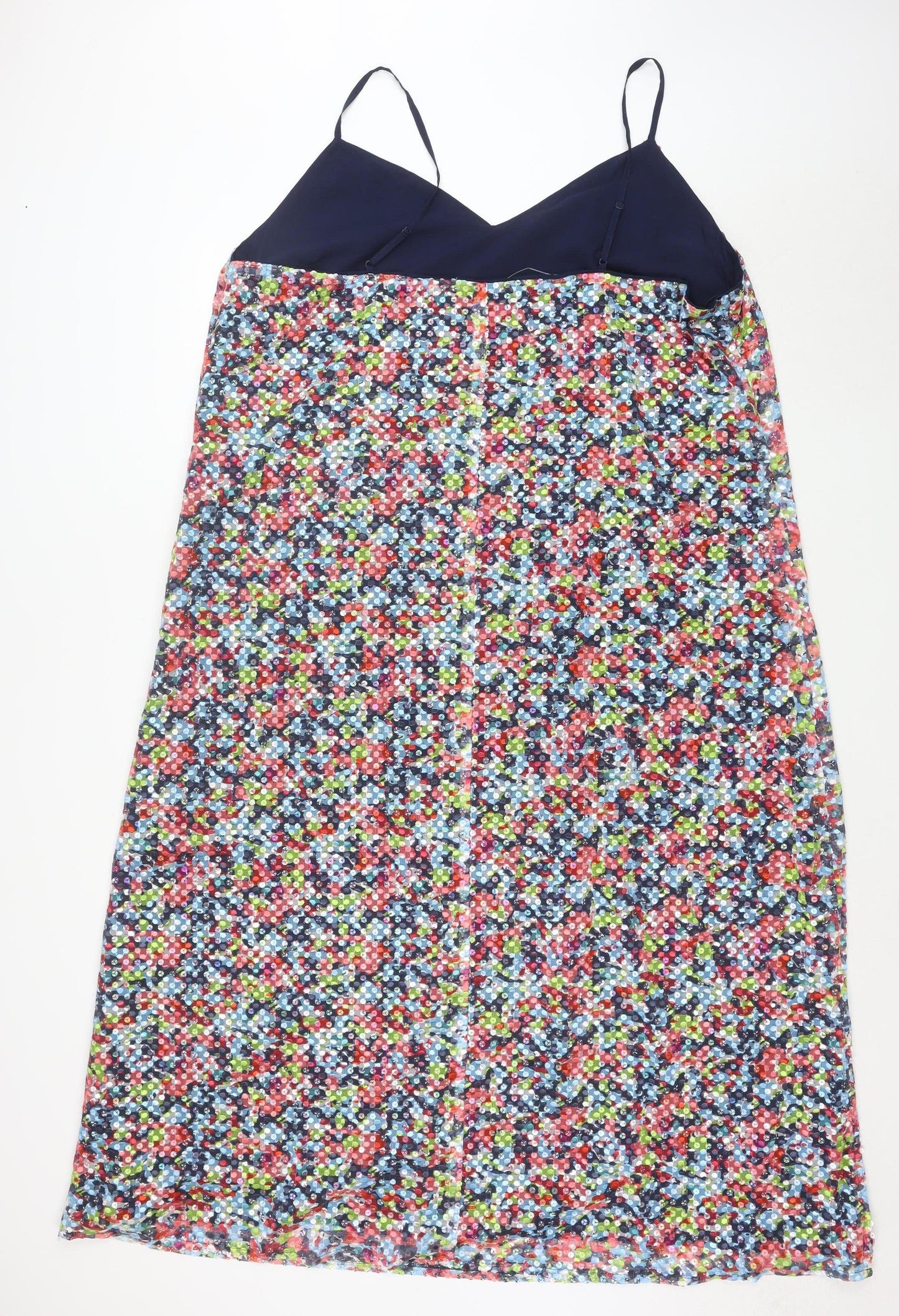 Marks and Spencer Women’s Multicoloured Floral Sequin Slip Dress Size 24