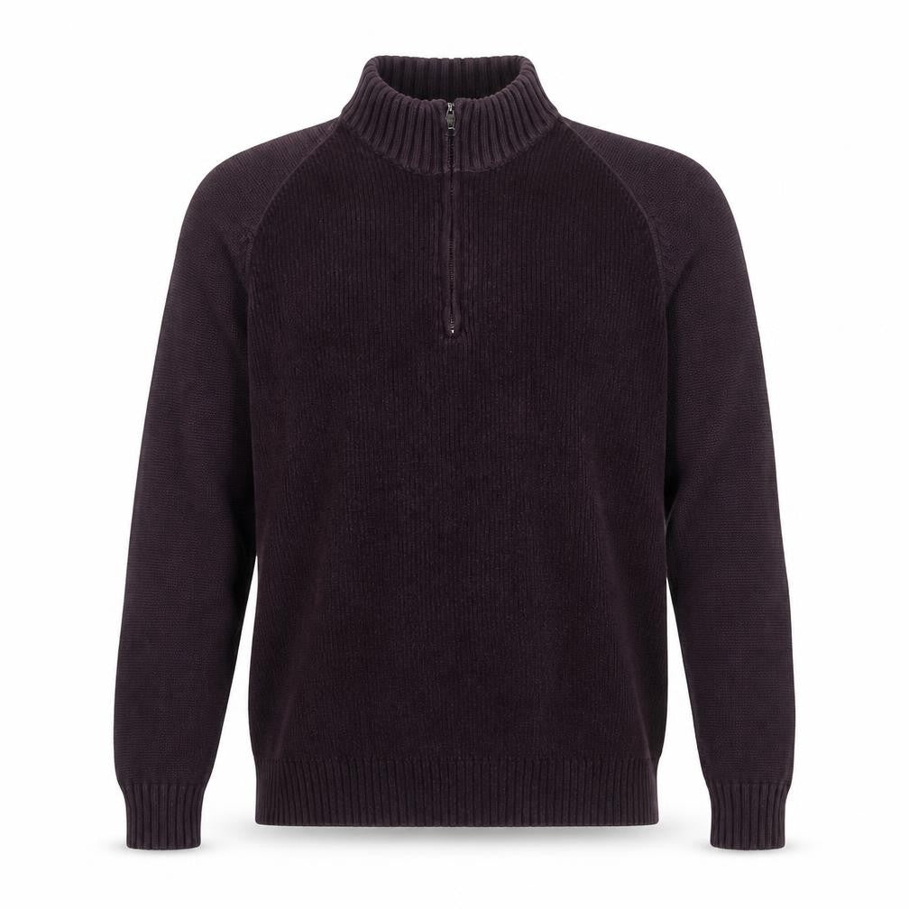Marks and Spencer Men’s Purple Half Zip Cotton Knit Jumper Size L