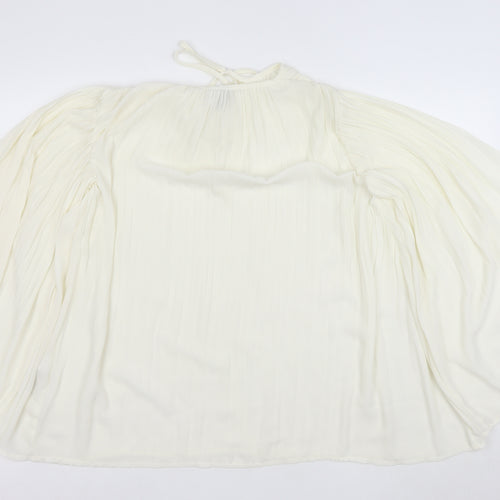 ASOS Women’s Ivory Chiffon Long Sleeve Boho Peasant Blouse Size 4