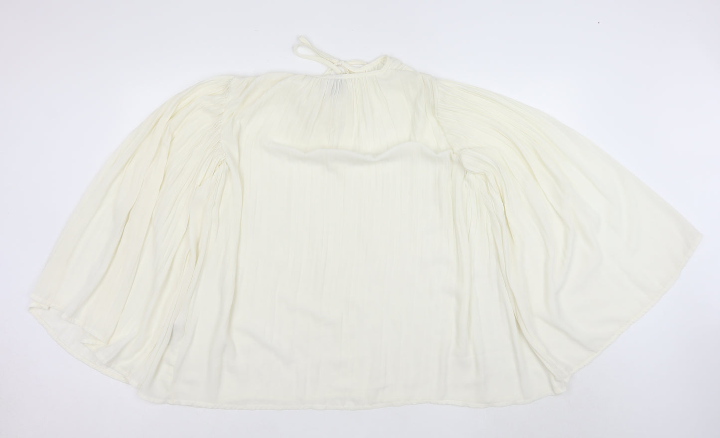 ASOS Women’s Ivory Chiffon Long Sleeve Boho Peasant Blouse Size 4