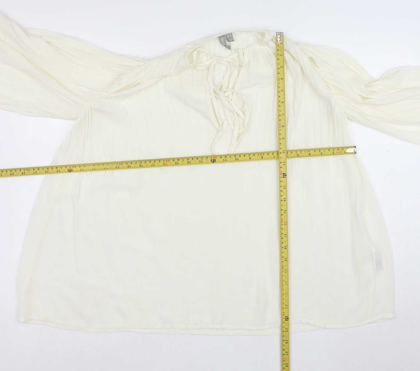 ASOS Women’s Ivory Chiffon Long Sleeve Boho Peasant Blouse Size 4