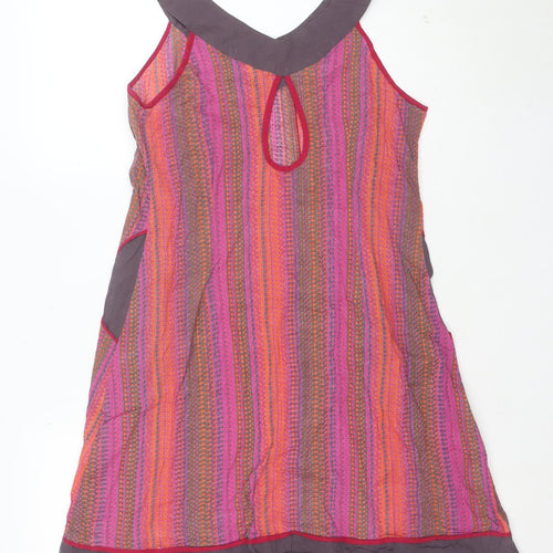 Mangalagiri Women’s Multicoloured A-Line Sleeveless Cotton Dress M