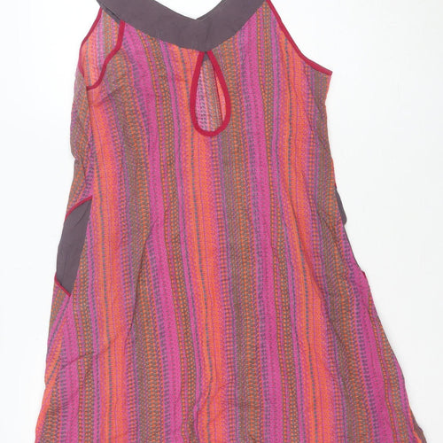 Mangalagiri Women’s Multicoloured A-Line Sleeveless Cotton Dress M