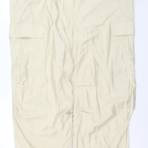 Marks and Spencer Women’s Beige Cargo Trousers Size 12 Cotton Modal