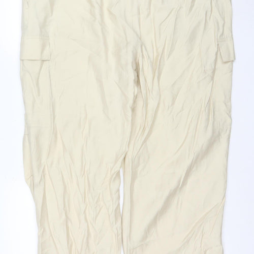 Marks and Spencer Women’s Beige Cargo Trousers Size 12 Cotton Modal