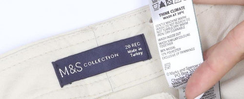 Marks and Spencer Women’s Beige Cargo Trousers Size 12 Cotton Modal