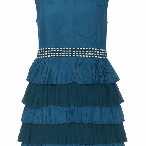 Miss Selfridge Women’s Blue Ruffle Bow Shift Party Dress Size 8