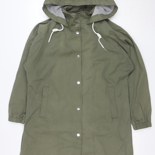 Zara Women’s Green XS Hooded Snap Front Rain Coat