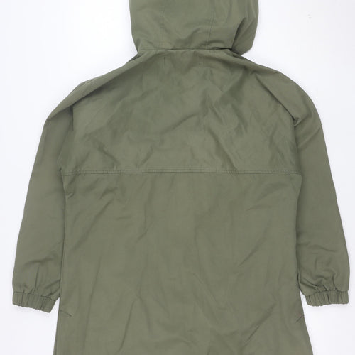 Zara Women’s Green XS Hooded Snap Front Rain Coat