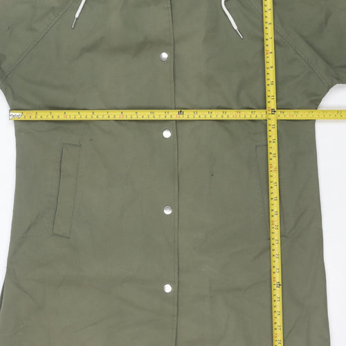 Zara Women’s Green XS Hooded Snap Front Rain Coat