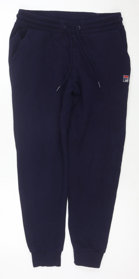 FILA Womens Blue Jogger Sweatpants S Regular Fit Cotton Blend