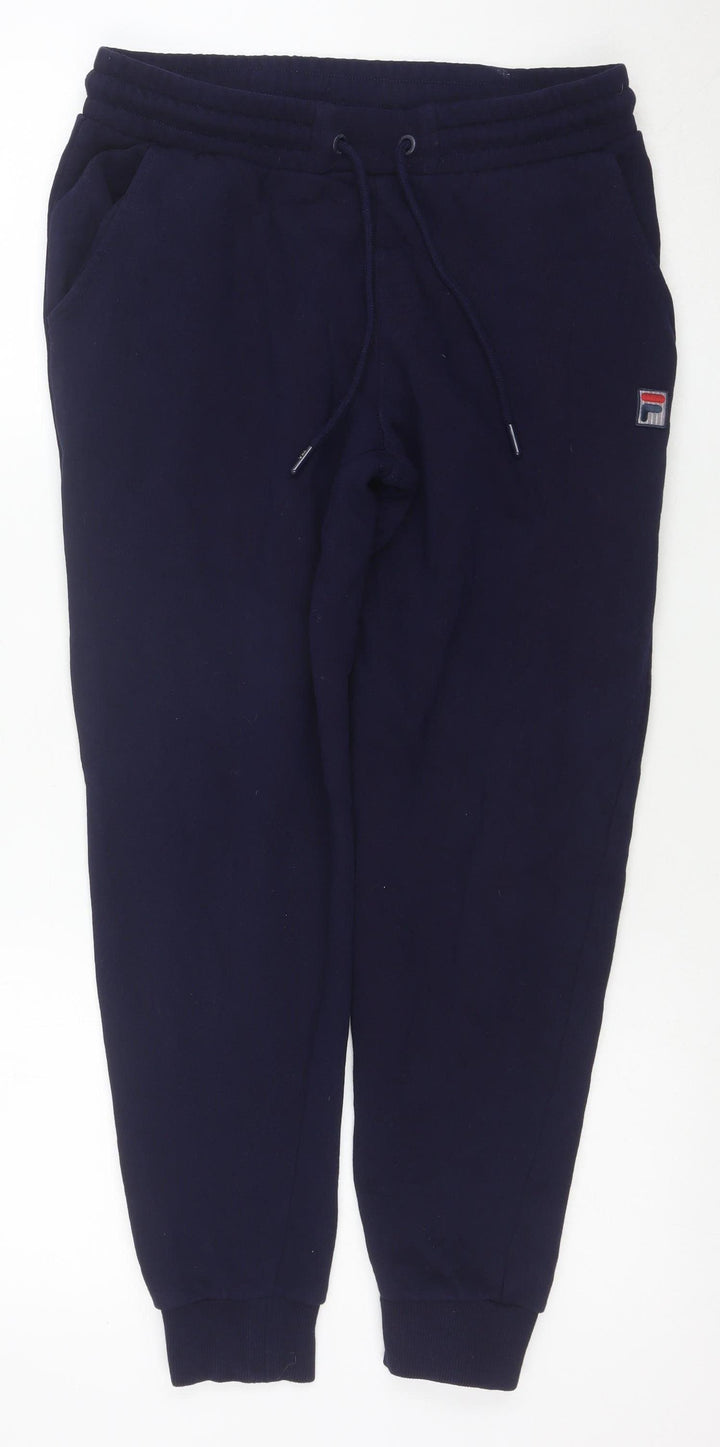 FILA Womens Blue Jogger Sweatpants S Regular Fit Cotton Blend
