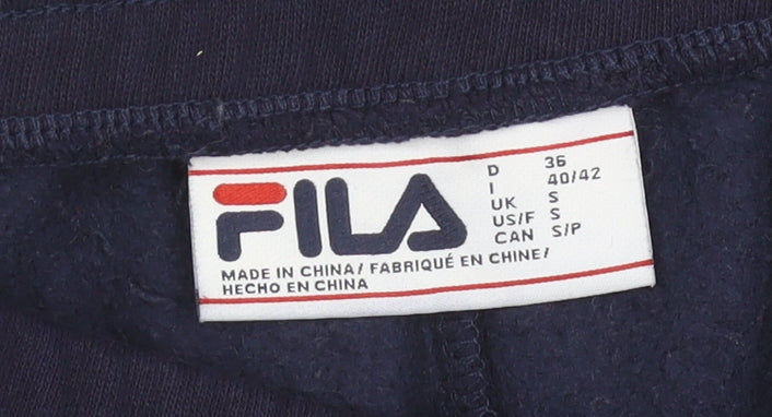 FILA Womens Blue Jogger Sweatpants S Regular Fit Cotton Blend