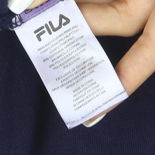 FILA Womens Blue Jogger Sweatpants S Regular Fit Cotton Blend