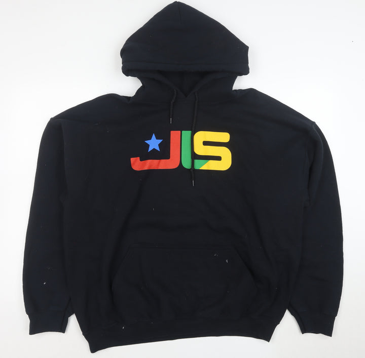 Gildan Mens Black XL Pullover Hoodie with Graphic Print