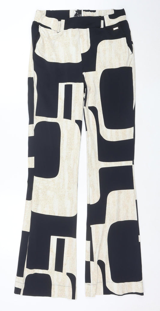 AIME BALANCE Women's Black Geometric Regular Trousers Size M