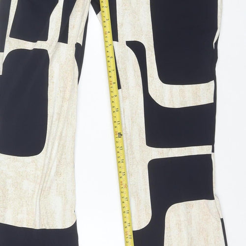 AIME BALANCE Women's Black Geometric Regular Trousers Size M