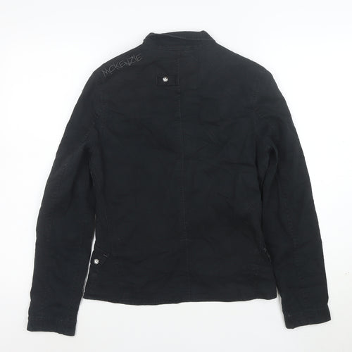 McKenzie Women's Black Embroidered Military Jacket Size 8