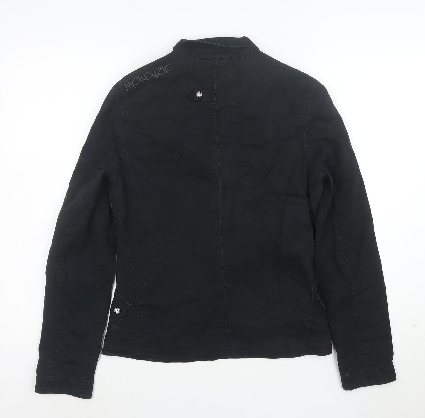 McKenzie Women's Black Embroidered Military Jacket Size 8