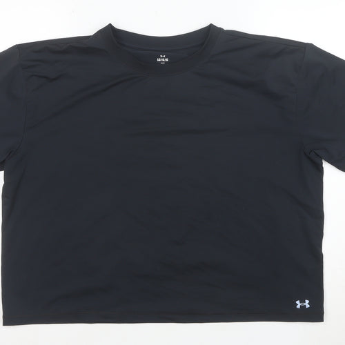 Under Armour Women's Black L Loose Fit Short Sleeve T-Shirt