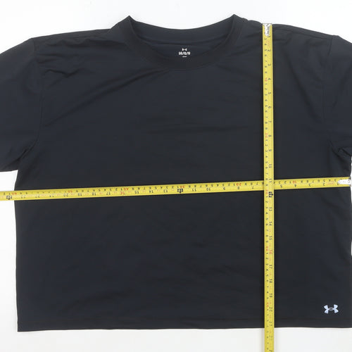 Under Armour Women's Black L Loose Fit Short Sleeve T-Shirt