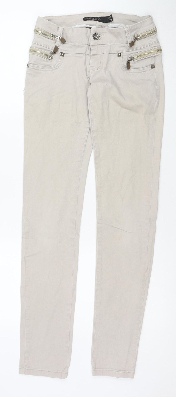 Ace Star Women’s Beige Skinny Jegging Trousers Size S 26W 36L