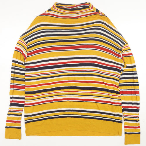 United Colors of Benetton Women's Multicoloured Striped Cotton Jumper Size 12