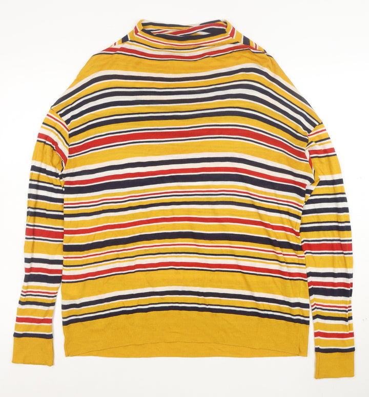 United Colors of Benetton Women's Multicoloured Striped Cotton Jumper Size 12