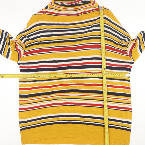United Colors of Benetton Women's Multicoloured Striped Cotton Jumper Size 12