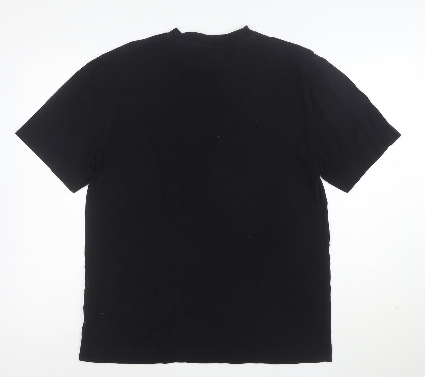 Collusion Women's Black Graphic Cotton T-Shirt Medium Short Sleeve