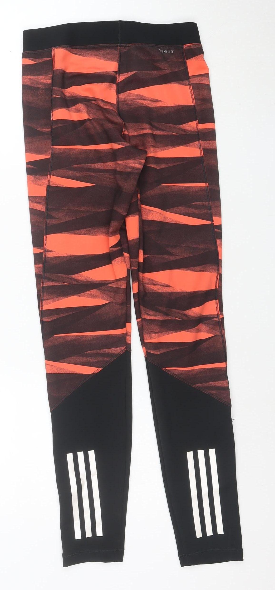 adidas Teens Orange Climalite Leggings L Sportswear Gym Pants