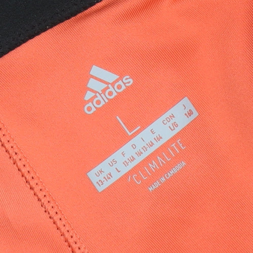 adidas Teens Orange Climalite Leggings L Sportswear Gym Pants