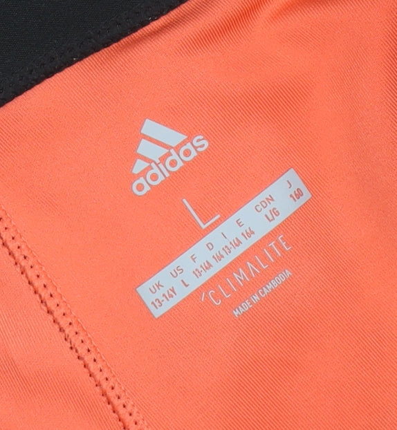 adidas Teens Orange Climalite Leggings L Sportswear Gym Pants