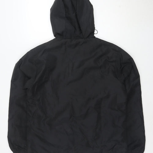 BoohooMAN Men's Black Red Hooded Anorak Jacket Size M Polyester