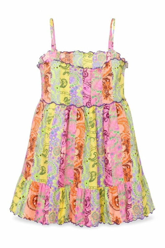 Front view of ASOS Women’s Multicoloured Cotton Short Slip Dress UK 20