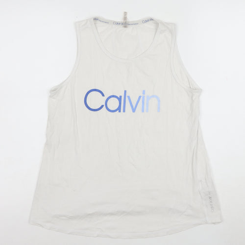 Calvin Klein Men’s White Sleeveless Performance T-Shirt - Size S