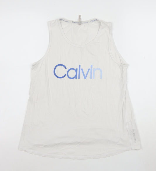 Calvin Klein Men’s White Sleeveless Performance T-Shirt - Size S