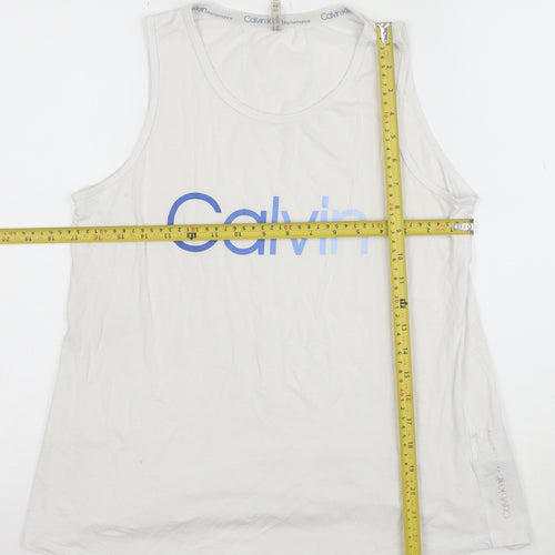 Calvin Klein Men’s White Sleeveless Performance T-Shirt - Size S