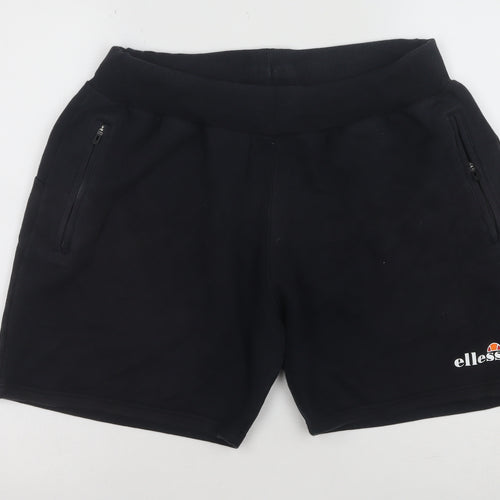 Ellesse Men's Black Fleece Sweat Shorts Size L Regular Fit Activewear