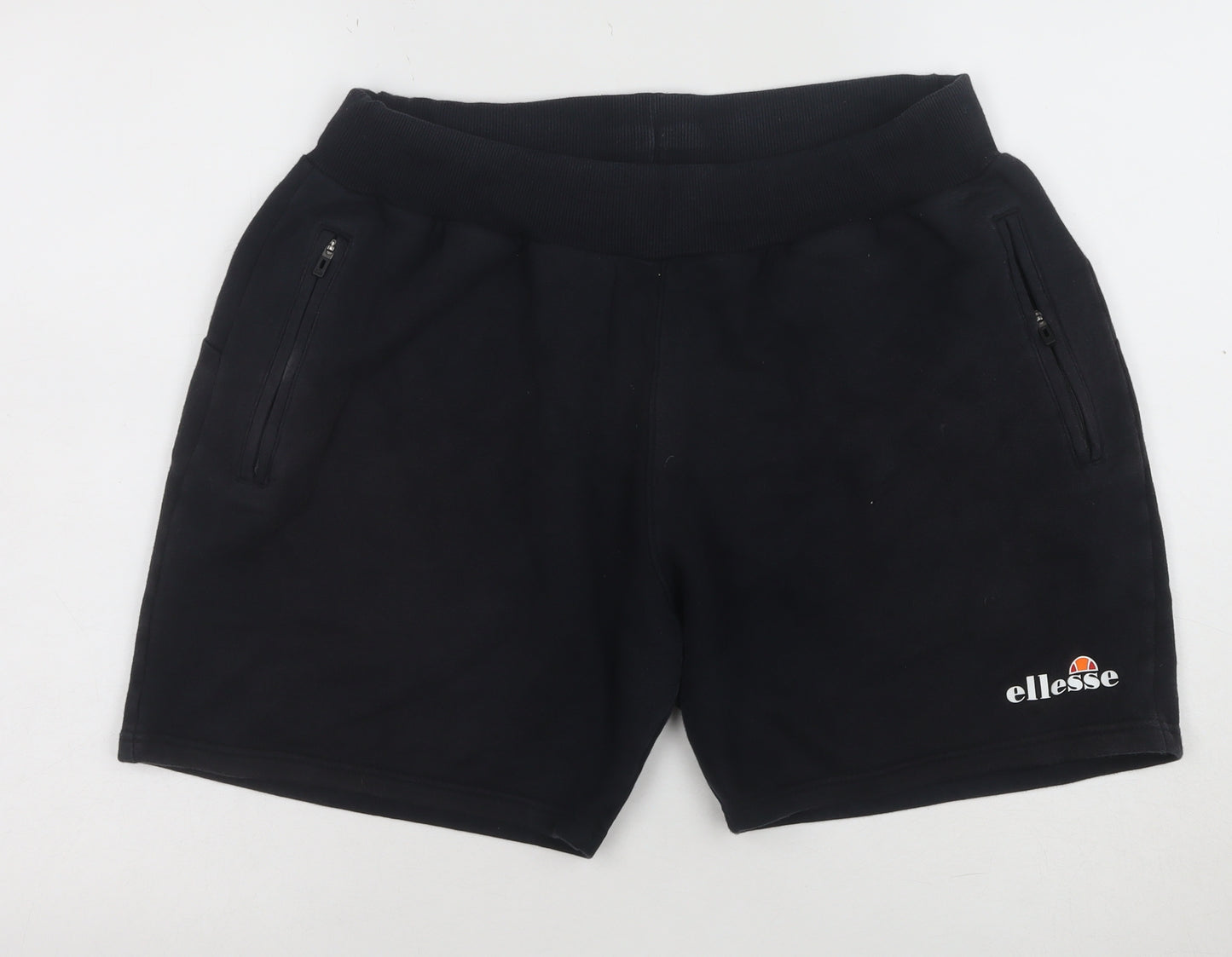 Ellesse Men's Black Fleece Sweat Shorts Size L Regular Fit Activewear