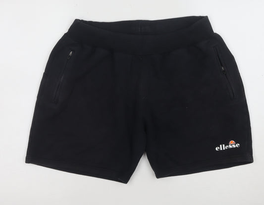 Ellesse Men's Black Fleece Sweat Shorts Size L Regular Fit Activewear